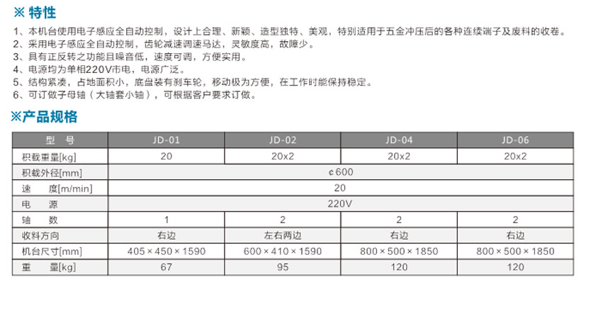 臥式雙盤(pán)端子收料機WSQ-02參數